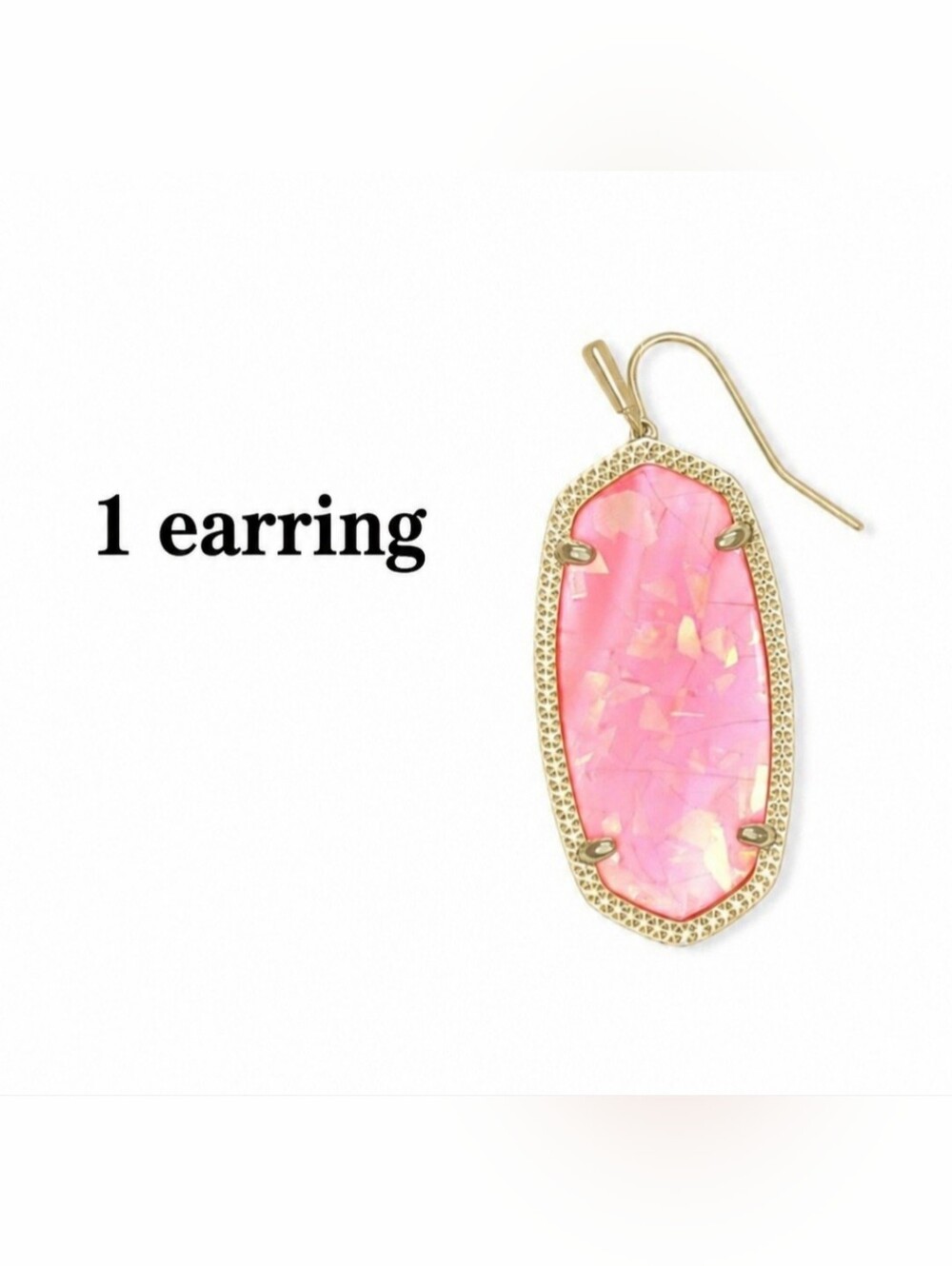Kendra Scott Pink Iridescent Stone Drop Earring* with Gold Frame